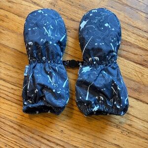 Fun forest animal Print Mittens - Black